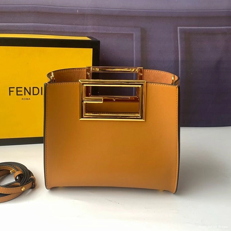 Leather In Fendi Small Bag Calf Way Brown 0710